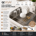 qcstyle™ Collapsible Dish Drying Rack – Foldable Over-the-Sink Kitchen Drying Rack