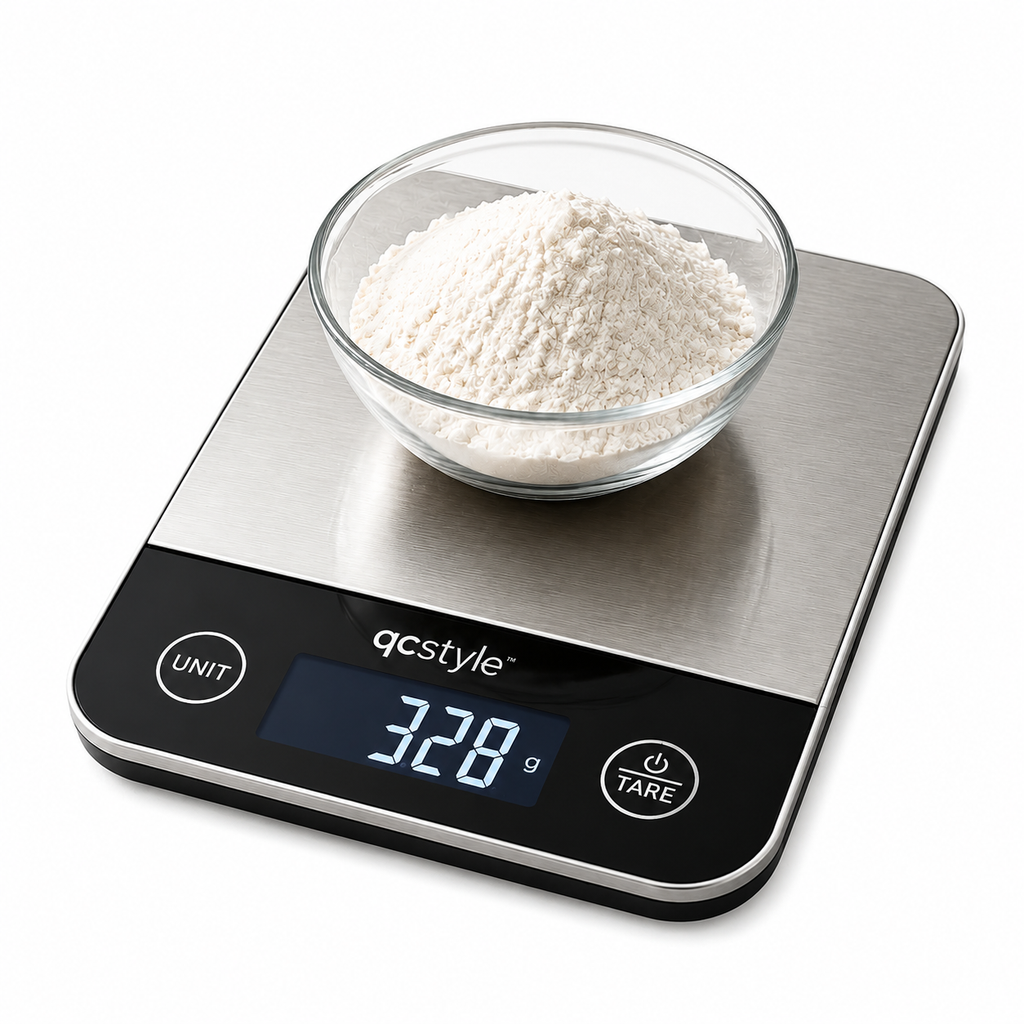 qcstyle™ Digital Kitchen Scale – Precision Food Weight Measuring Scale with LCD Display